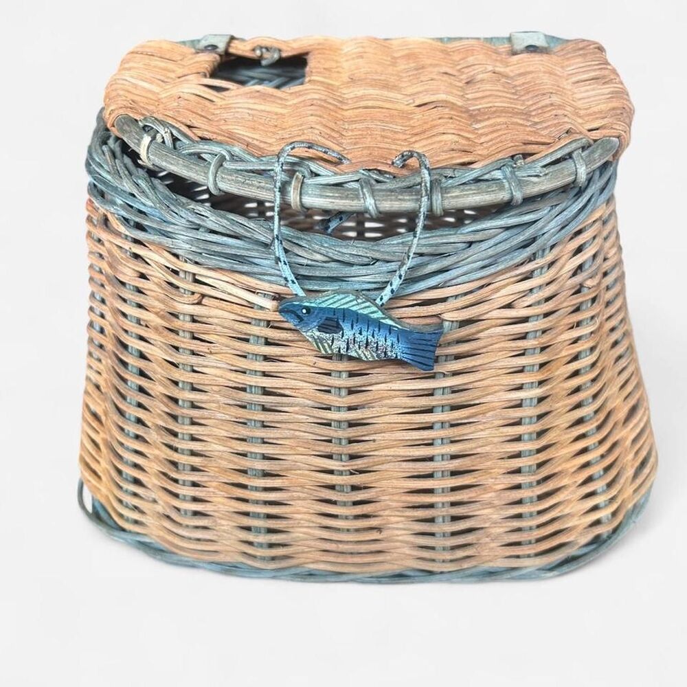 Vintage Wicker Fishing Creel Basket